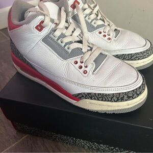 White and Red Sneakers with Elephant Print